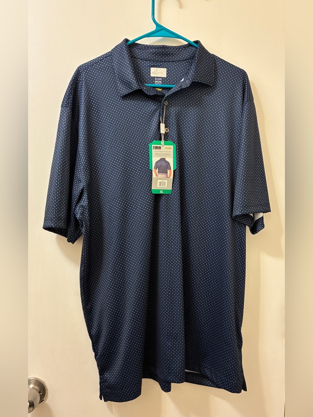 Greg Norman Mens X Large Play Dry Golf Polo ML75 Shirt NEW Performance Navy Blue